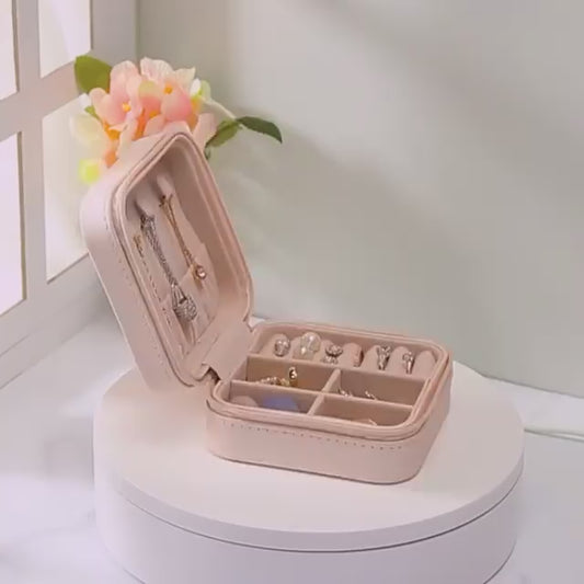 Travel Leather Jewelry Organizer Box