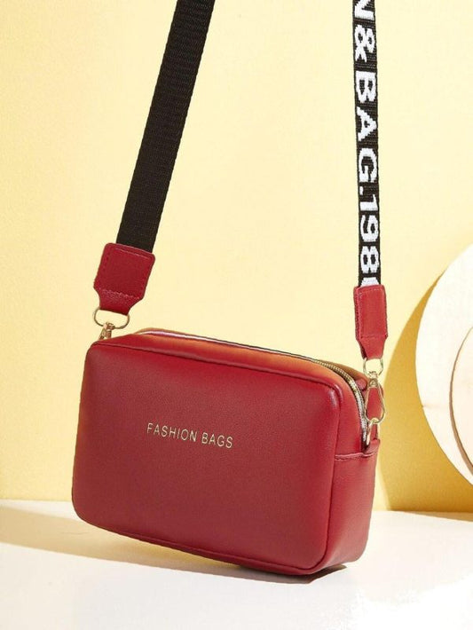 Leather Wide Strap Crossbody Bag