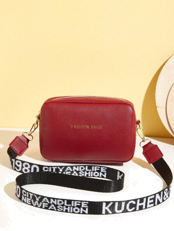 Leather Wide Strap Crossbody Bag